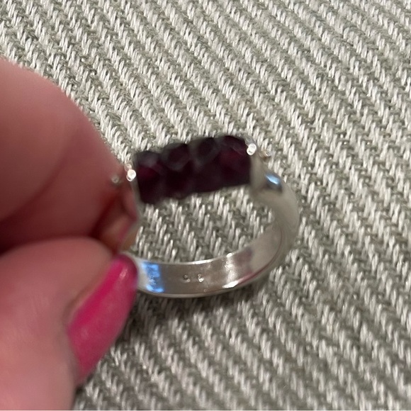 Sundance Garnet Rondelle Sterling Silver Ring - Picture 9 of 9